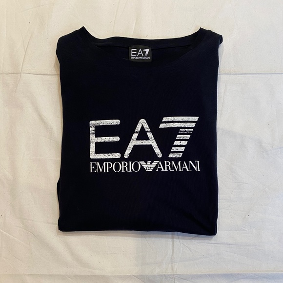EMPORIO ARMANI EA7 Men’s Black Long Sleeve T Shirt SzS - Picture 1 of 9